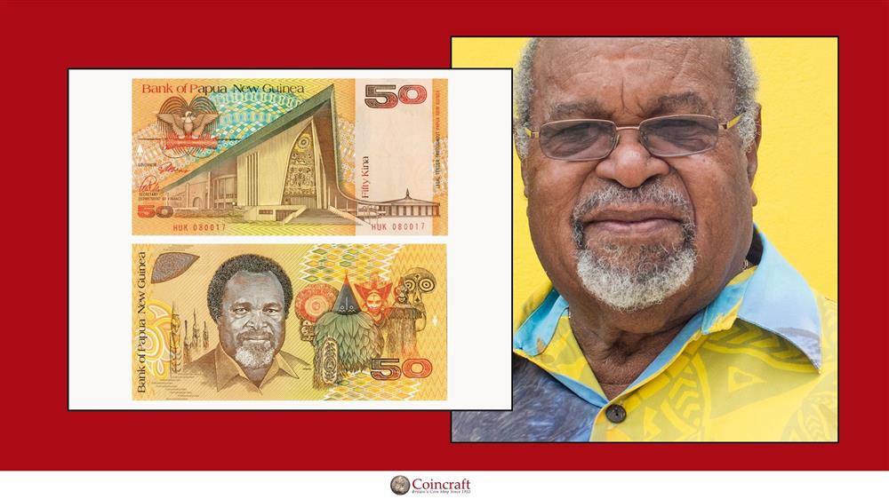 Papua New Guinea 50 Kina Banknote Honouring Michael Somare